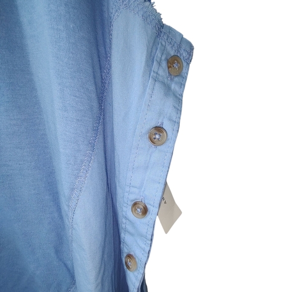 Anthropologie Pilcro Sky Blue Sleeveless Top with Ruffle Hem - Picture 3 of 8